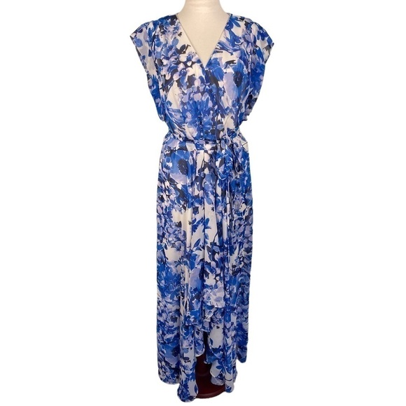 High-Low Faux-Wrap Dress | Sz 14 - Picture 2 of 11